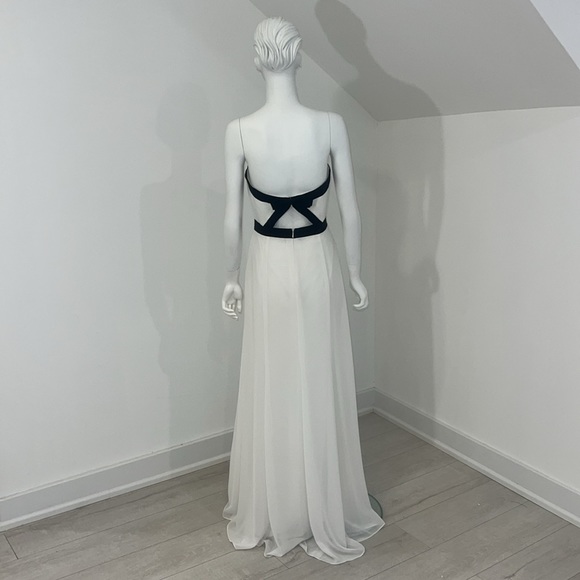 NWT SAMPLE SOCIAL 8146 bride bridesmaid size 10 IVORY/ Black. Georgette.Pristine - Picture 4 of 8